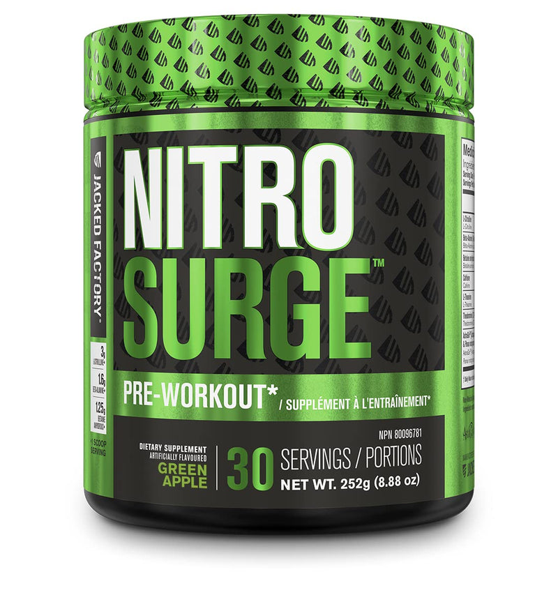 Load image into Gallery viewer, Jacked Factory NitroSurge Pre Workout 30 Servings (Green Apple)