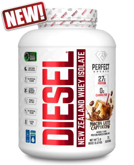 Load image into Gallery viewer, Perfect Sports DIESEL New Zealand Whey Protein Isolate 5lbs (Mocha Latte Cappuccino)