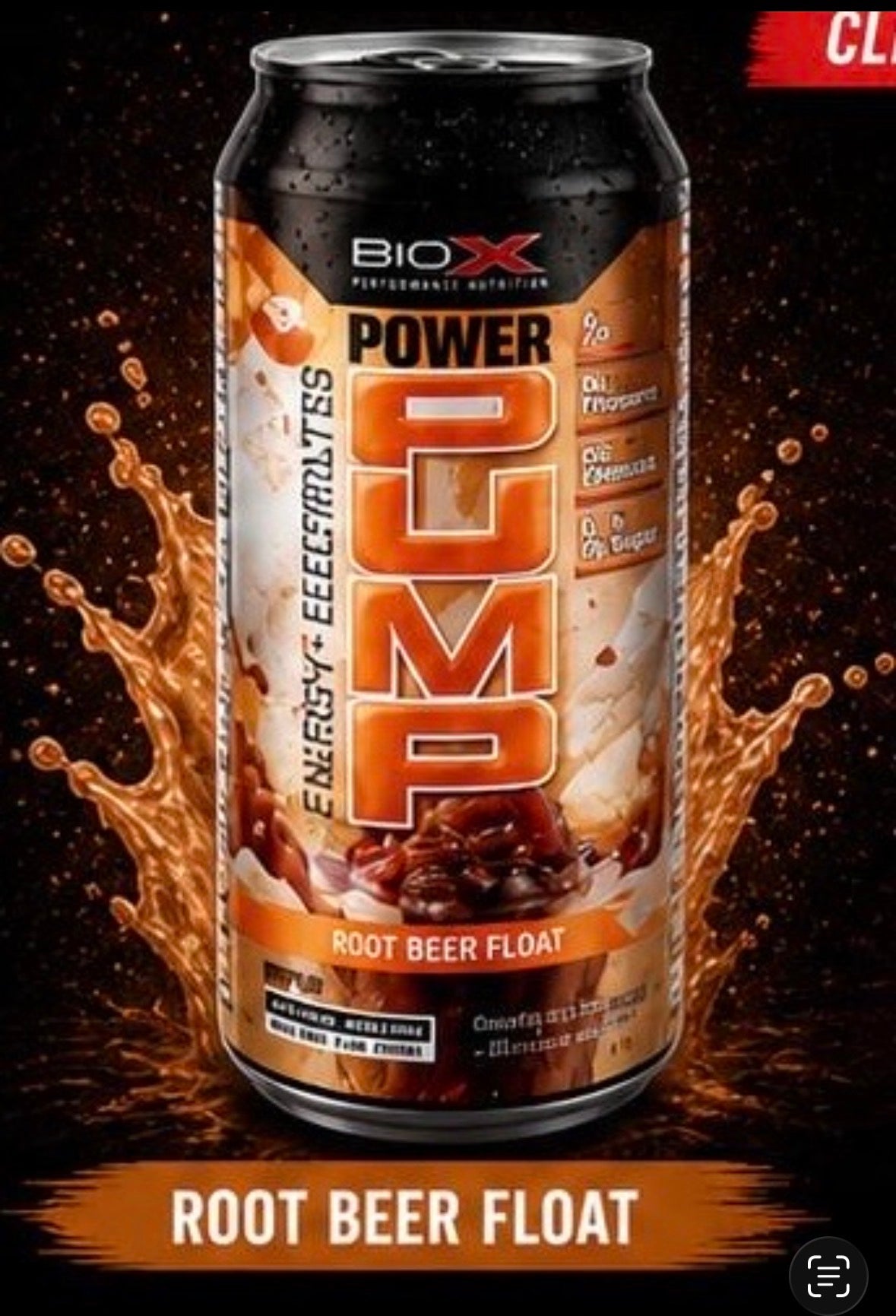 BioX Power Pump Energy+Electrolyte's (Root Beer Float)