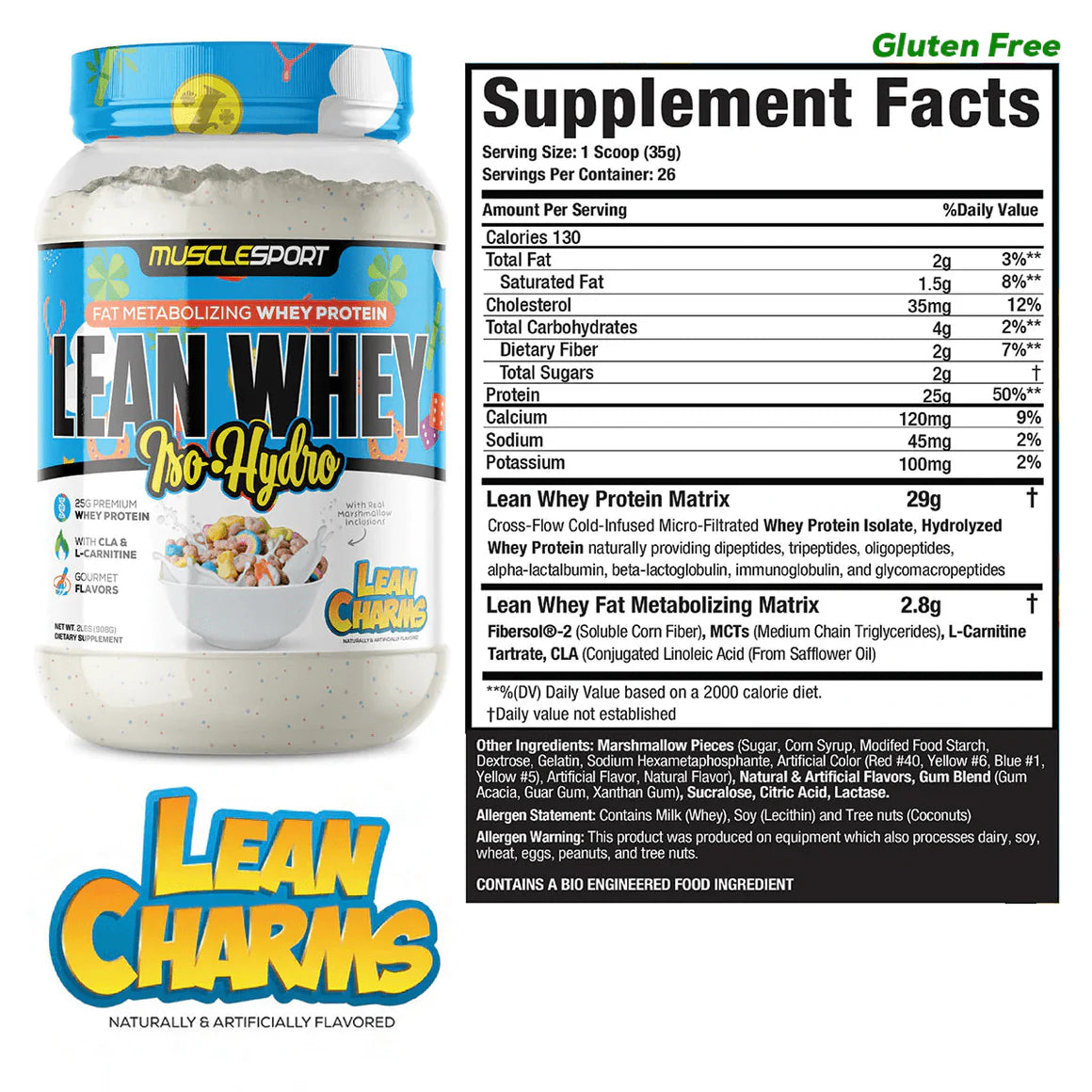 Muscle Sport Lean Whey Iso-Hydro 2lbs (Lean Charms)