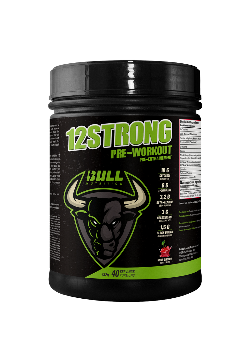 Load image into Gallery viewer, Bull Nutrition 12 Strong Pre-Workout (Sour Cherry)