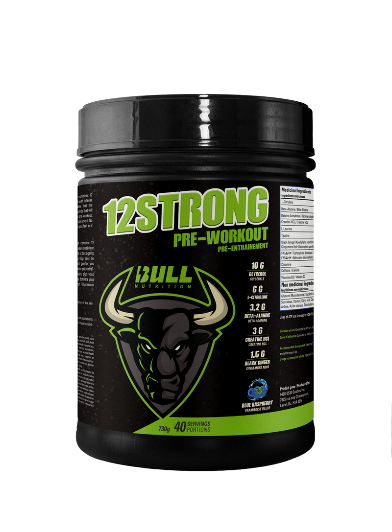 Load image into Gallery viewer, Bull Nutrition 12 Strong Pre-Workout (Blue Raspberry)