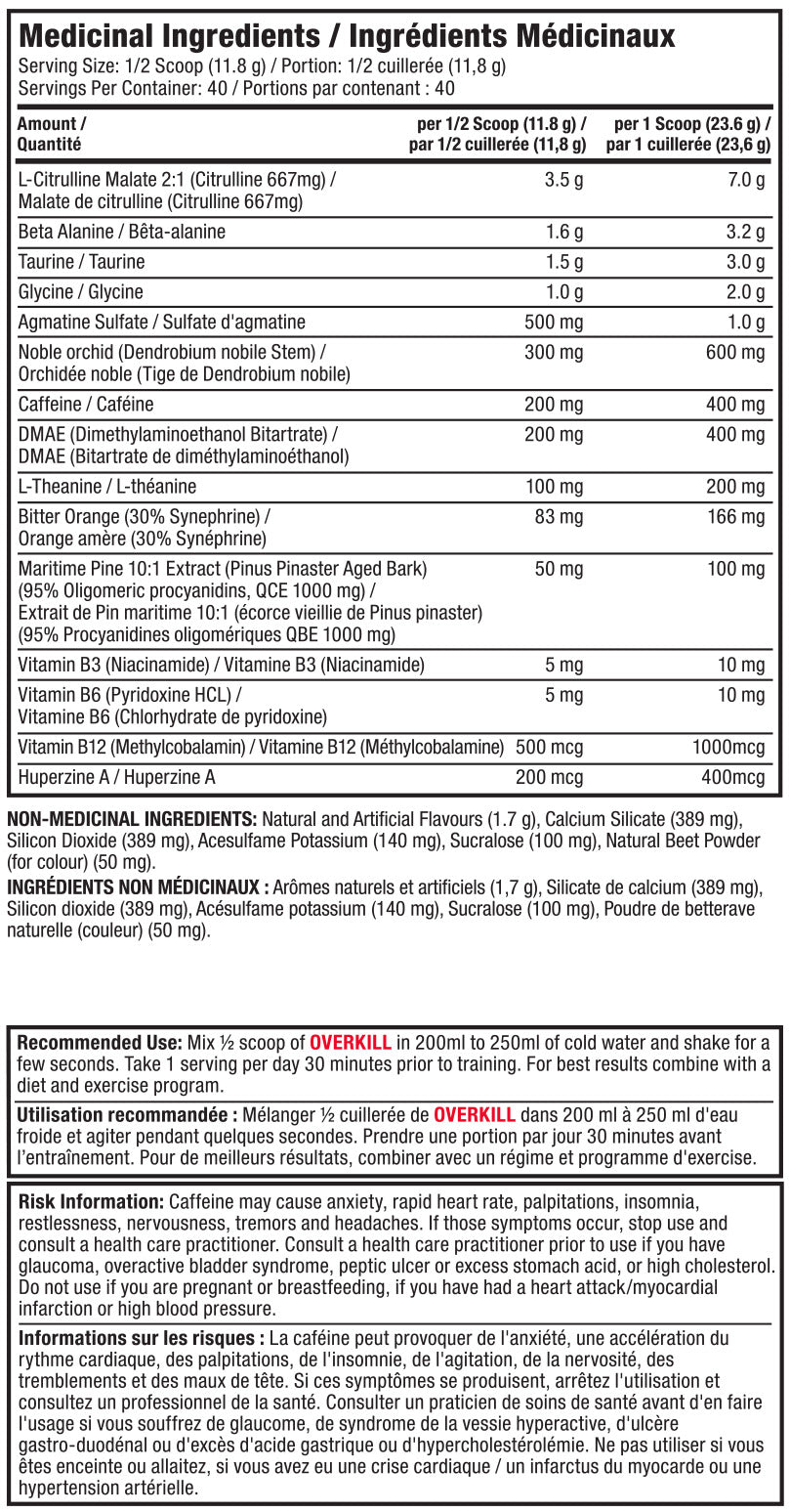 ProLine Overkill Ultimate Pre-Workout (Electric Punch)