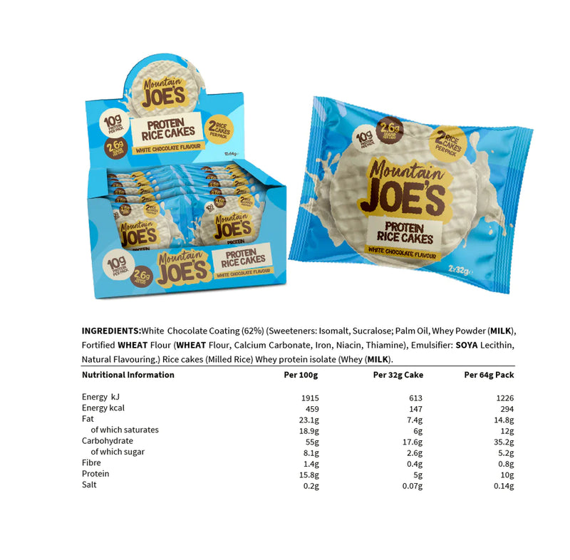 Load image into Gallery viewer, Mountain Joe's Protein Rice Cakes (White Chocolate)