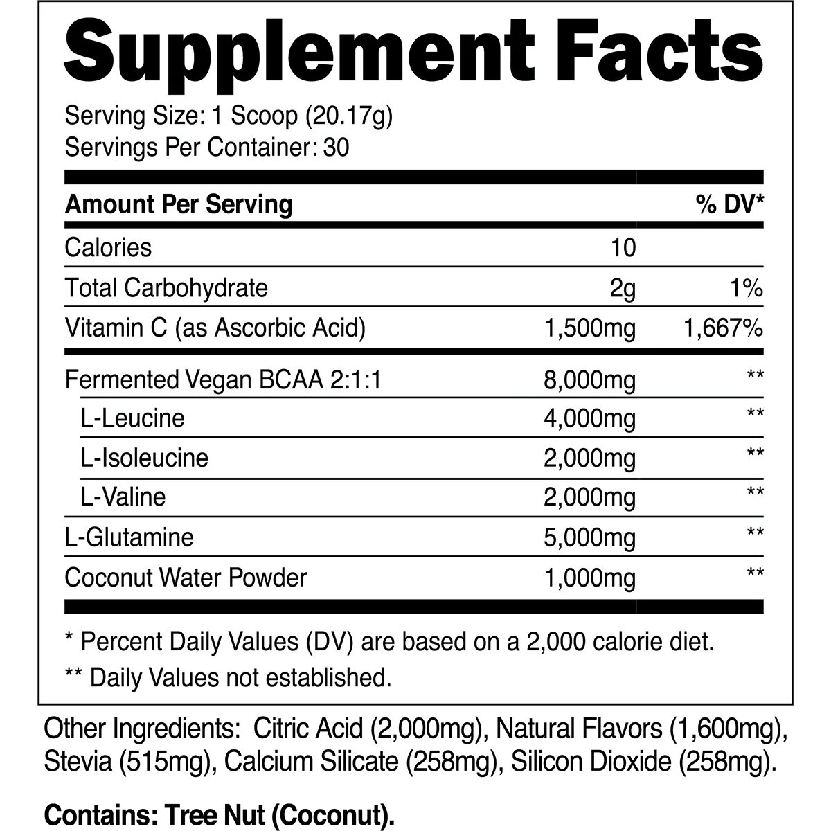 Transparent Labs BCAA Glutamine (Sour Green Apple)