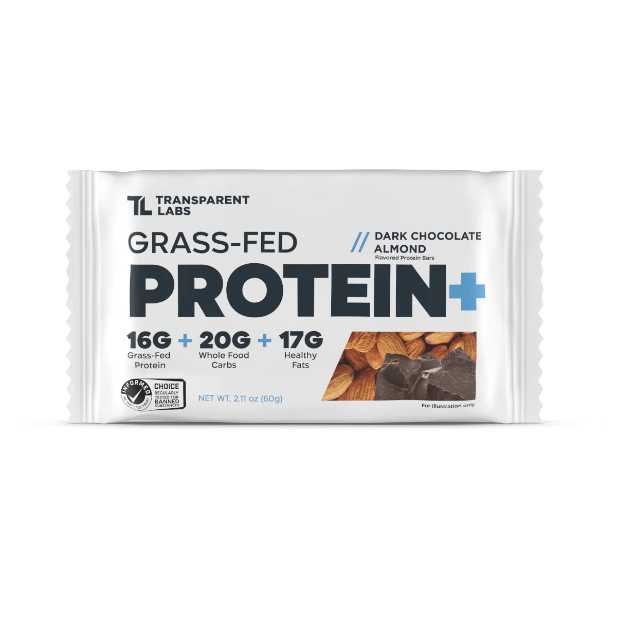 Transparent Labs Grass-Fed Protein+Bar (Dark Almond Chocolate)