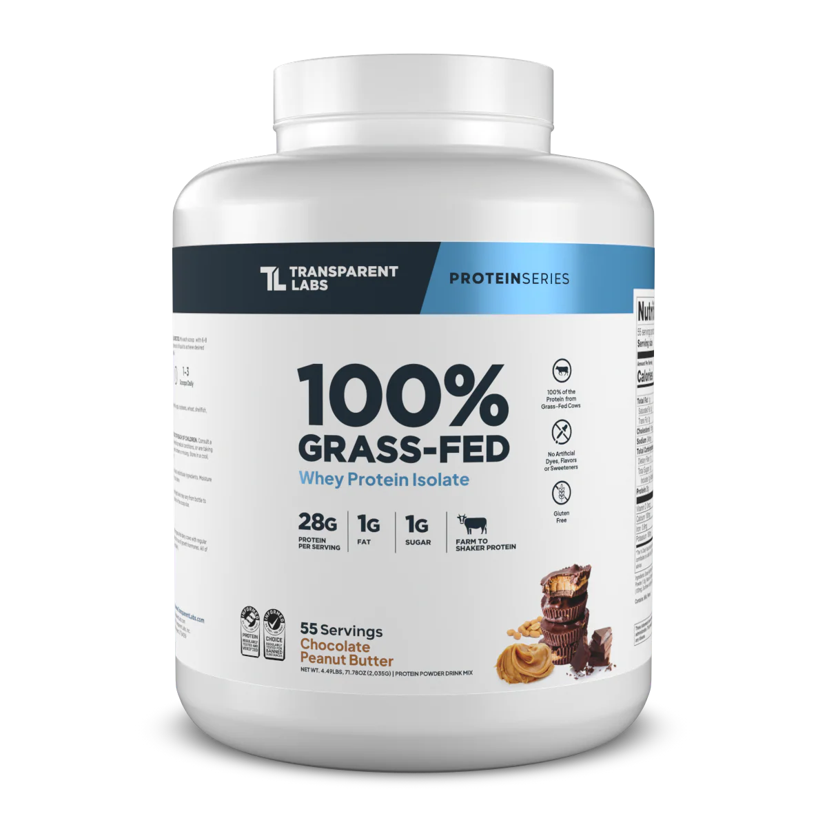 Transparent Labs 100% Grass-Fed Whey Protein Isolate 4lbs (Chocolate Peanut Butter)