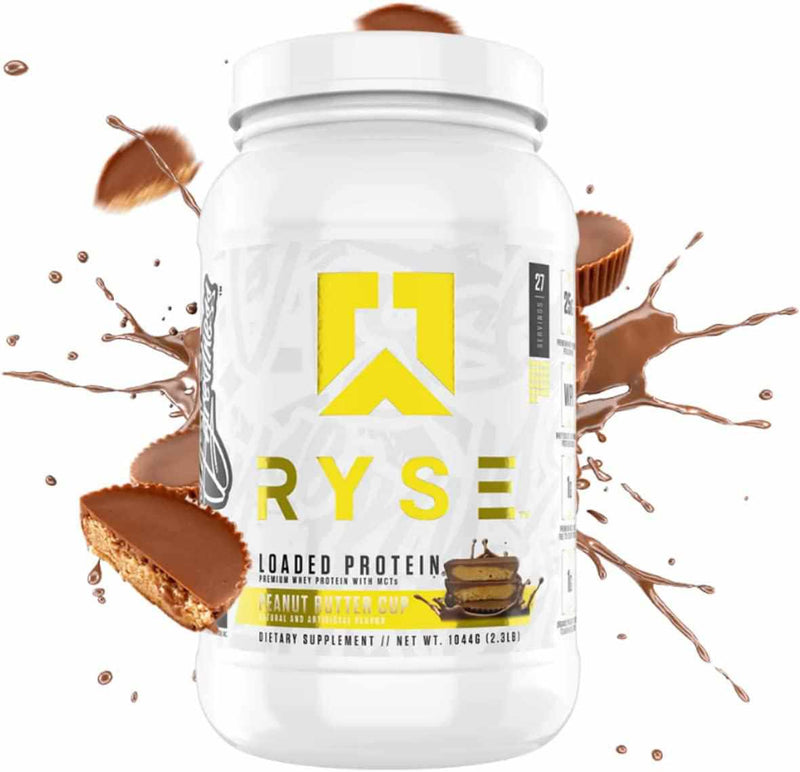 Load image into Gallery viewer, Ryse Chocolate Peanut Butter Cup Loaded Protein 27 Servings
