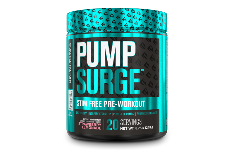 Load image into Gallery viewer, Jacked Factory PumpSurge Pre Workout 20 Servings (Strawberry Lemonade)
