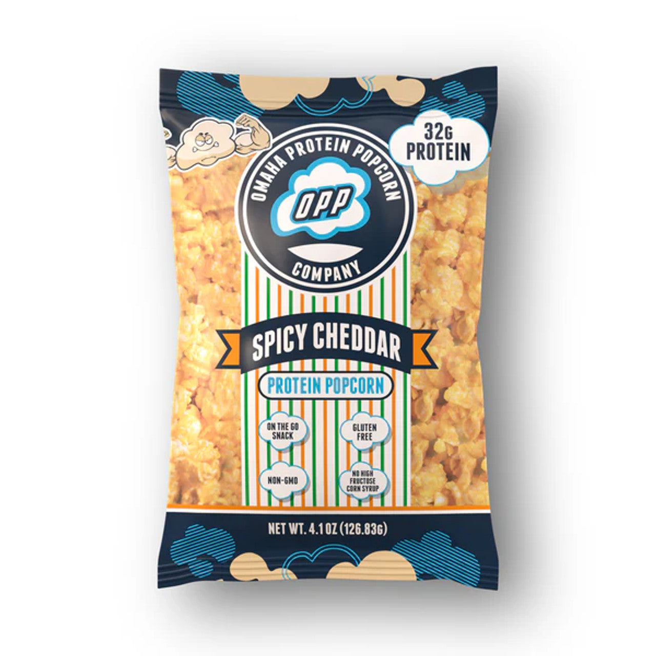 Omaha Protein Popcorn Spicy Cheddar 124g