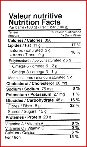 Oatmeal Gold Honey Energy Bar Individual (Carob)