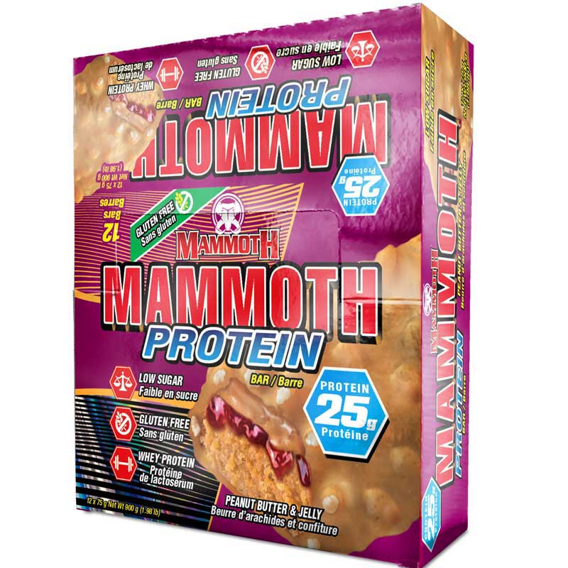 Mammoth Supplements Protein Bars (Peanut Butter & Jelly)