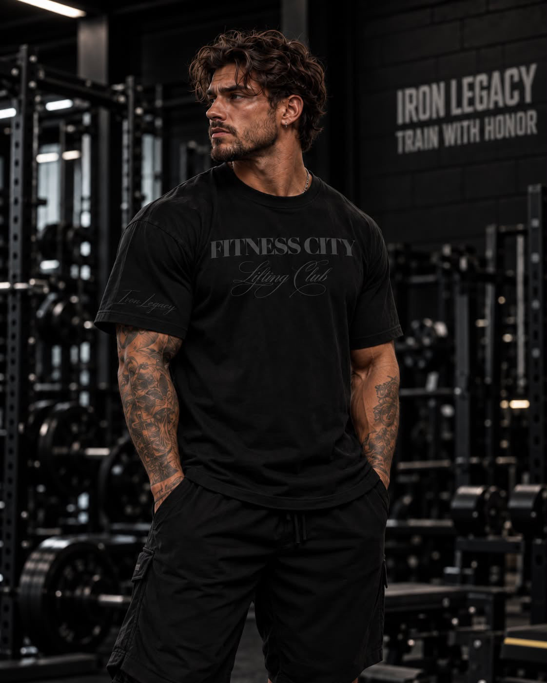 Iron Legacy x FCS Oversive T-Shirts (Black on Black)