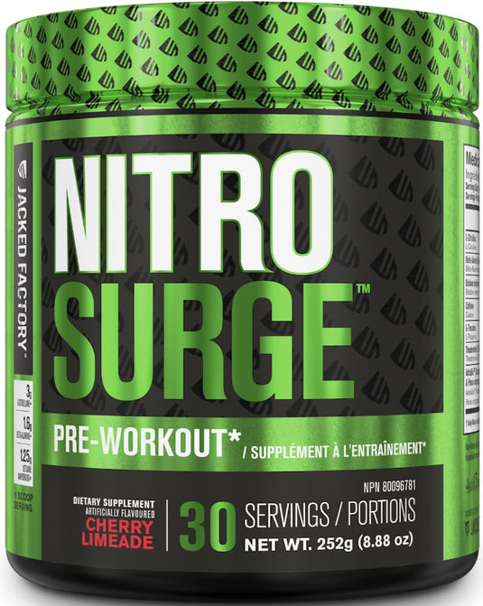 Jacked Factory NitroSurge Pre Workout 30 Servings (Cherry Limeade)