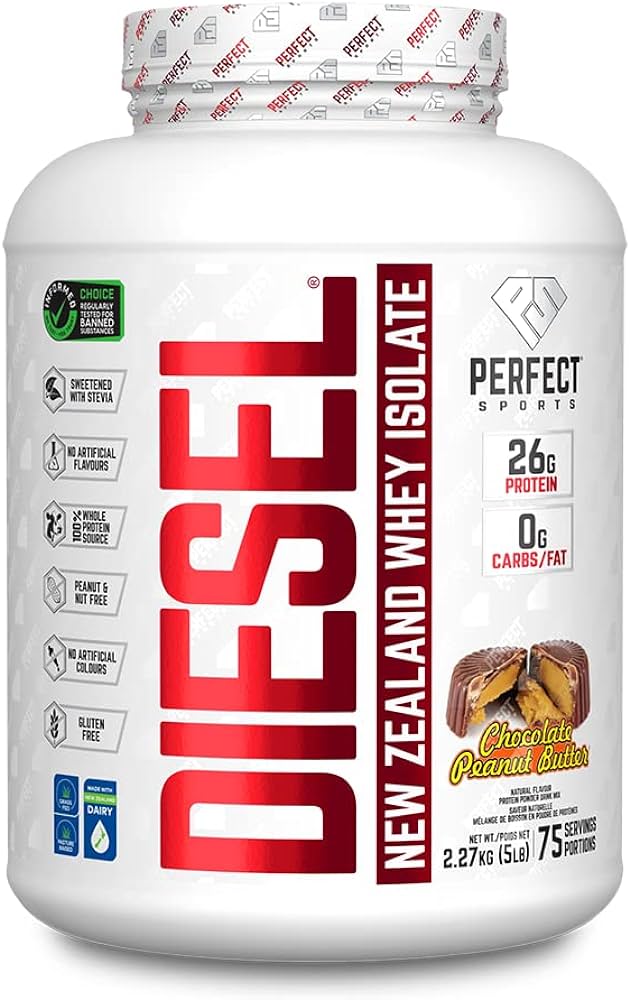 Perfect Sports DIESEL New Zealand Whey Protein Isolate 5lbs (Chocolate Peanut Butter)