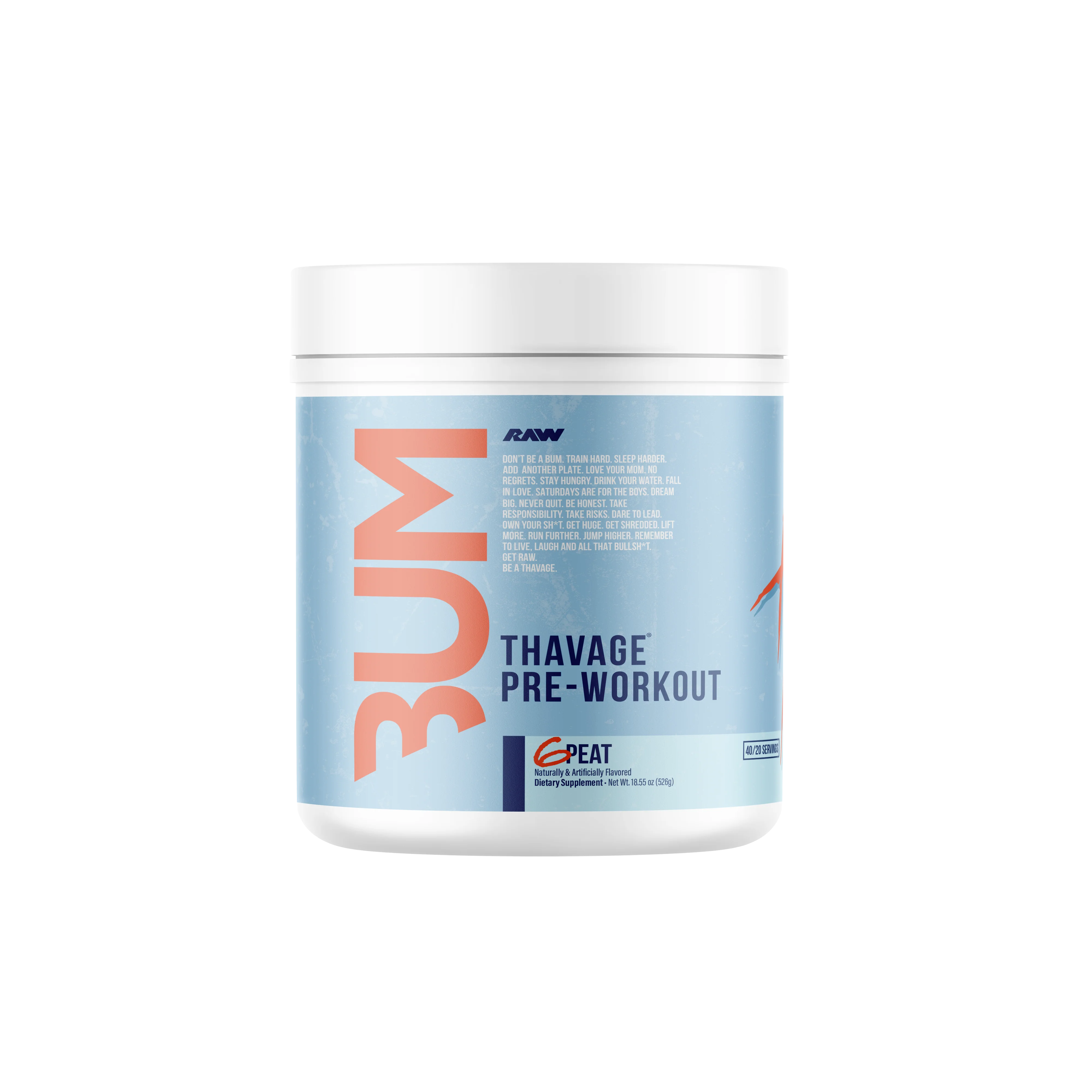RAW CBUM Thavage Pre-Workout 6 Peat