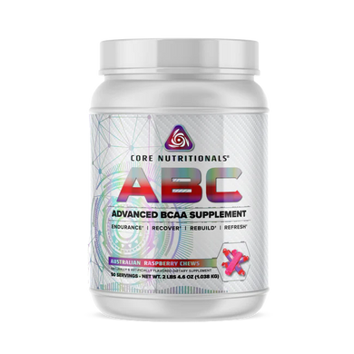Core Nutritionals ABC Advanced BCAA Supplement 2lbs (Australian Raspberry Chews)