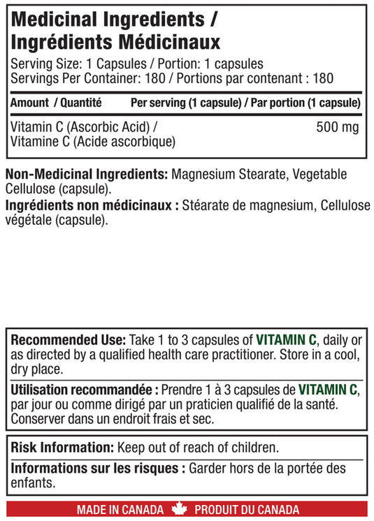 Alora Naturals Vitamin C 500mg (180 Caps)