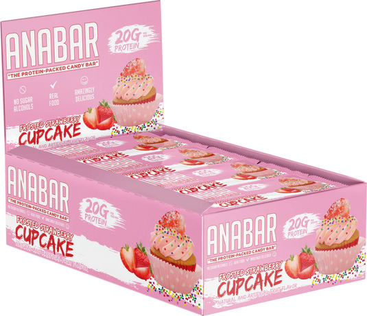 Box of Anabar Protein Bar (Frosted Strawberry Cupcake)