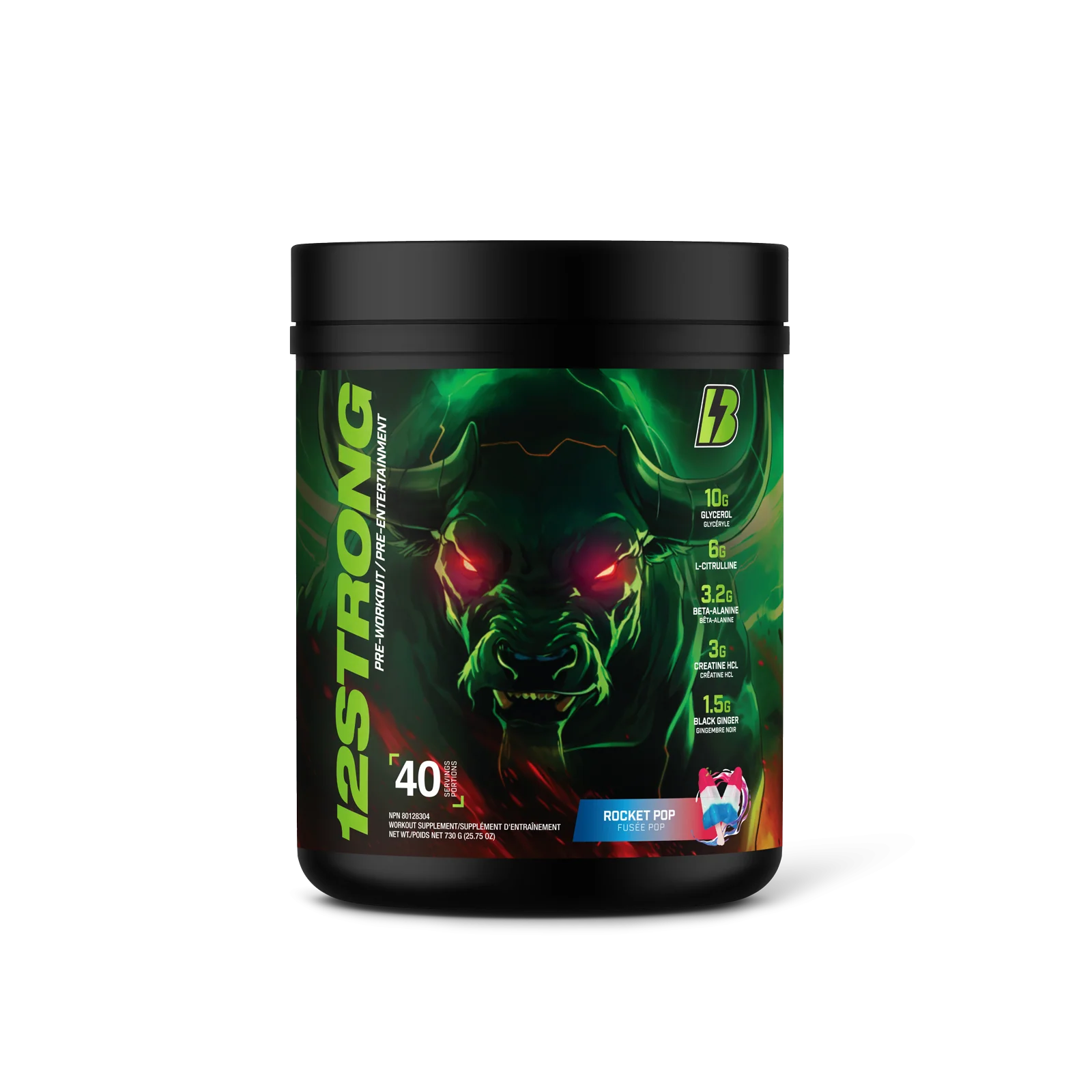 Bull Nutrition 12 Strong Pre-Workout (Rocket Pop)
