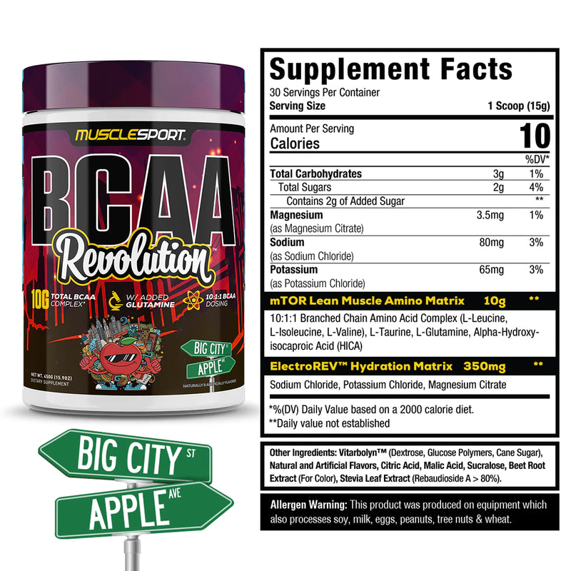 Load image into Gallery viewer, Muscle Sport BCAA Revolution (Big City Apple)
