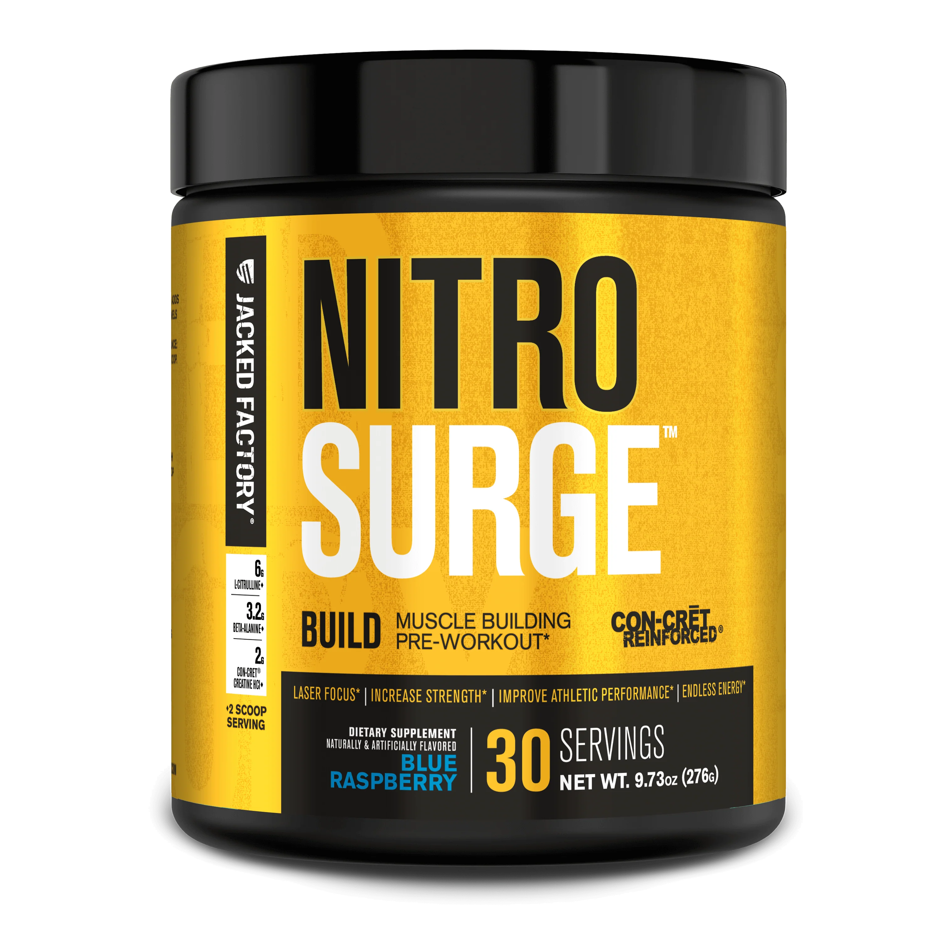 Jacked Factory NitroSurge Pre Workout BUILD (Blue Raspberry)