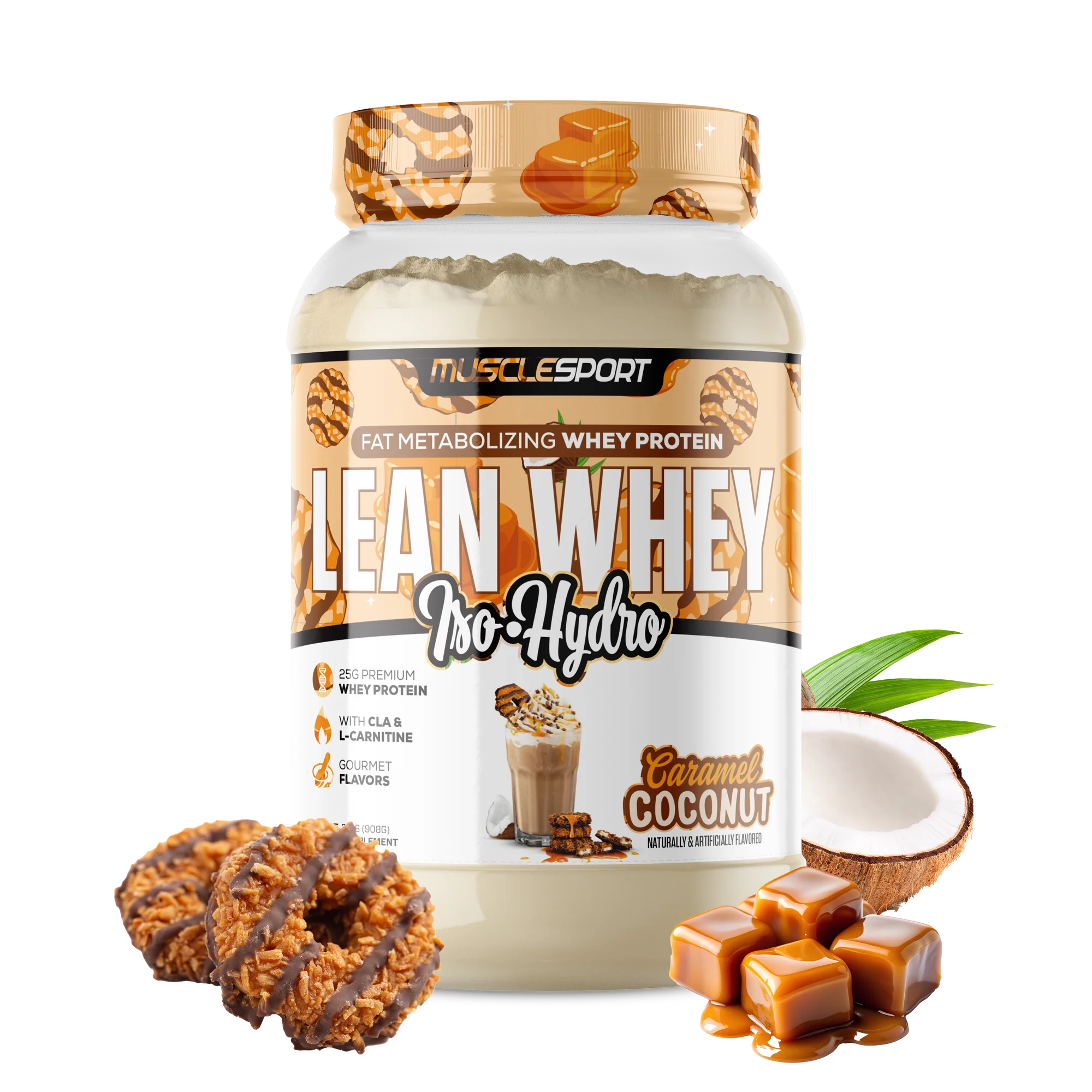 Muscle Sport Lean Whey Iso-Hydro 2lbs (Coconut Caramel)