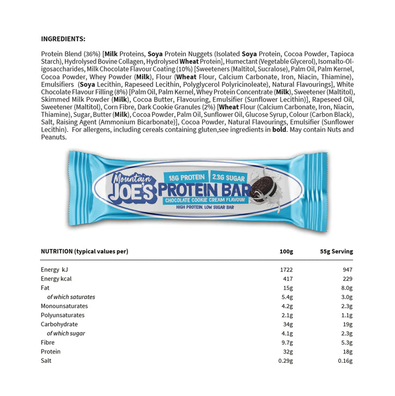 Load image into Gallery viewer, Box of Mountain Joe&#39;s Protein Bar (Chocolate Cookie Cream)
