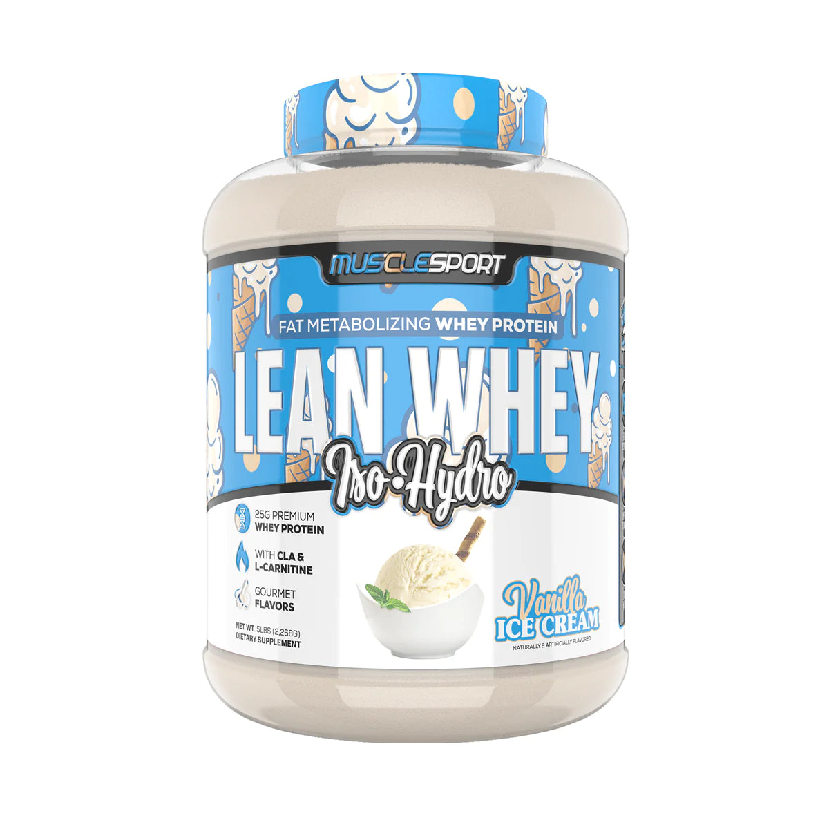 Muscle Sport Lean Whey Iso-Hydro 5lbs (Vanilla Ice Cream)