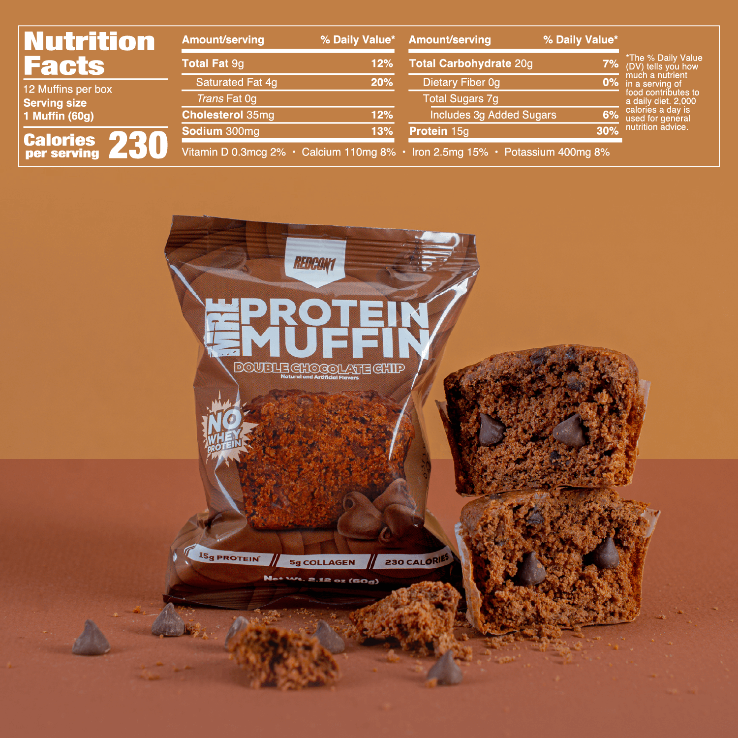 Redcon1 MRE Protein Muffin (Double Chocolate Chip)
