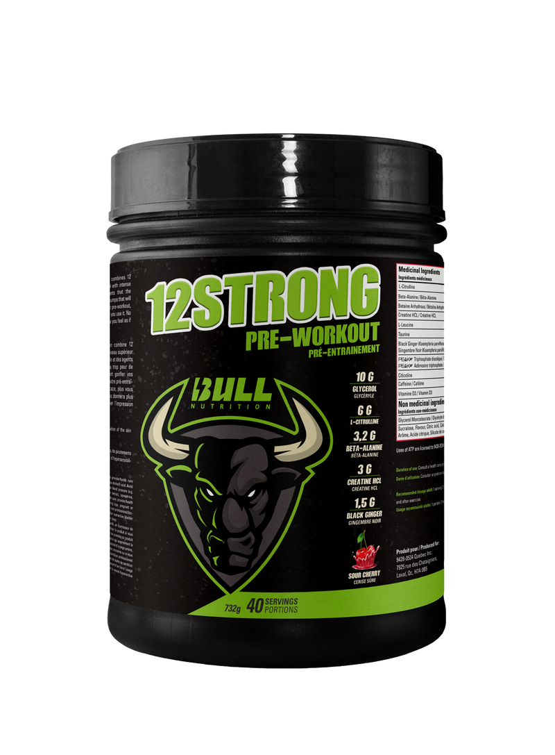 Load image into Gallery viewer, Bull Nutrition 12 Strong Pre-Workout (Sour Cherry)
