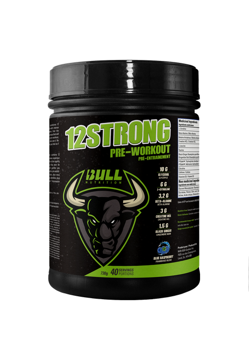 Bull Nutrition 12 Strong Pre-Workout (Blue Raspberry)