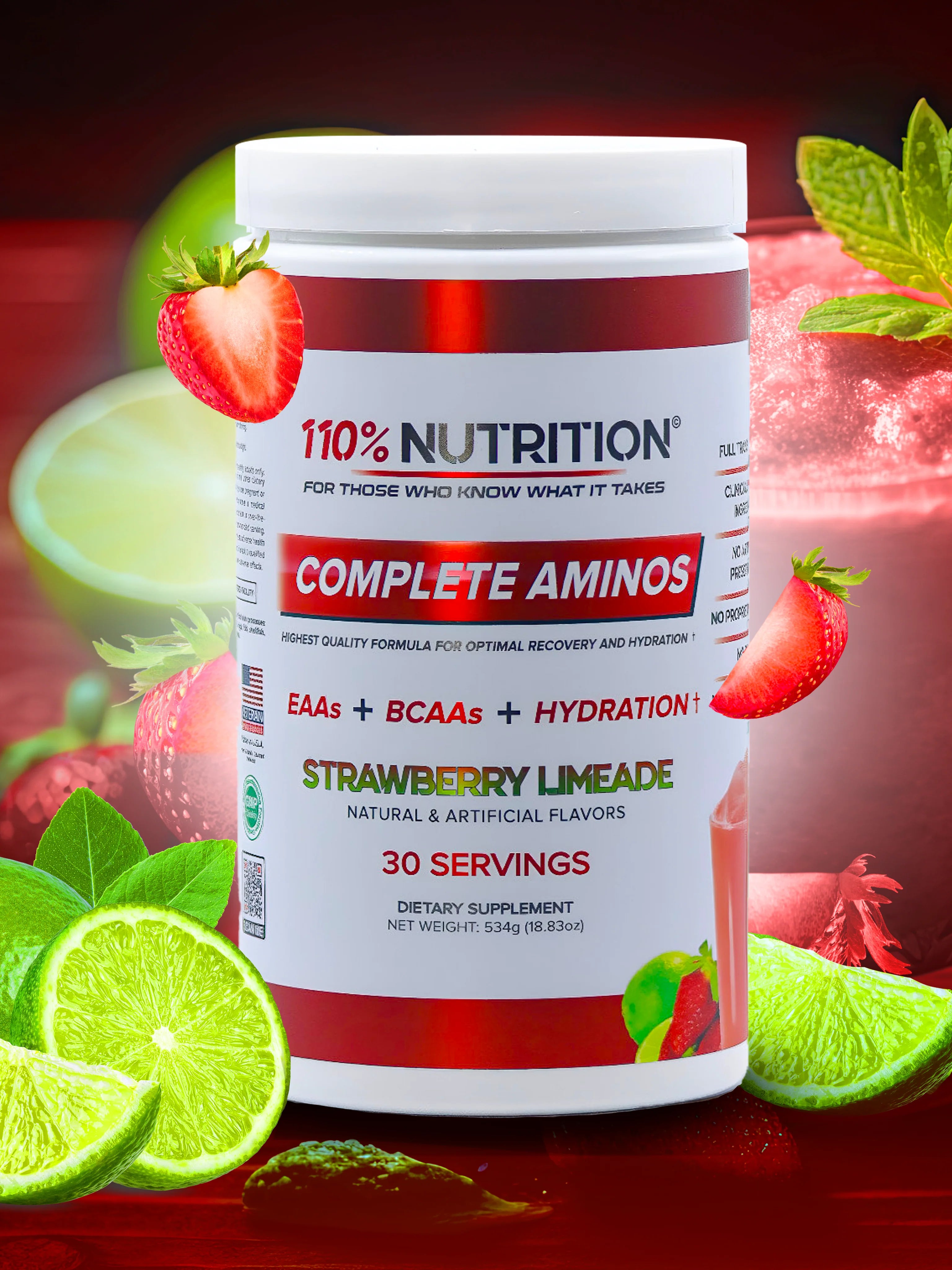110% Nutrition Complete Aminos (Strawberry Limeade)