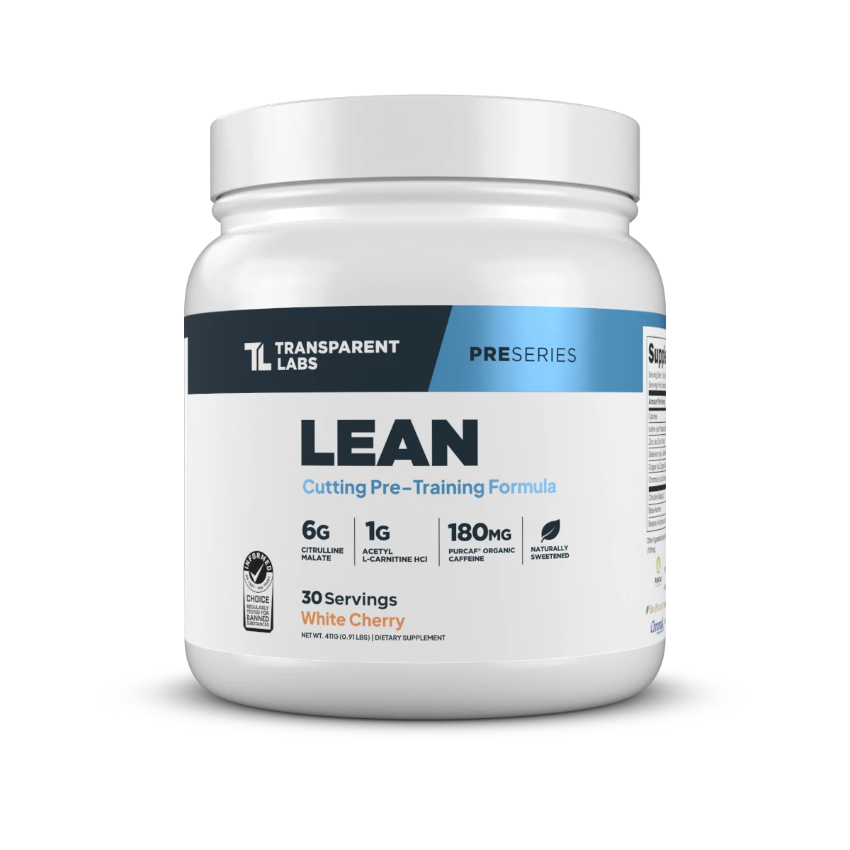 Transparent Labs Lean Pre-Workout (White Cherry)