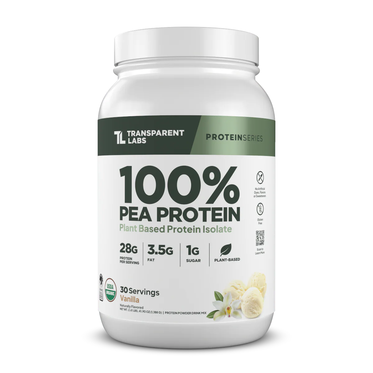 Transparent Labs 100% Pea Protein Isolate 2lbs (French Vanilla)