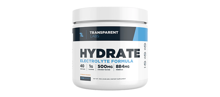 Transparent Labs Hydrate Rapid Electrolyte Formula (Peach Mango)