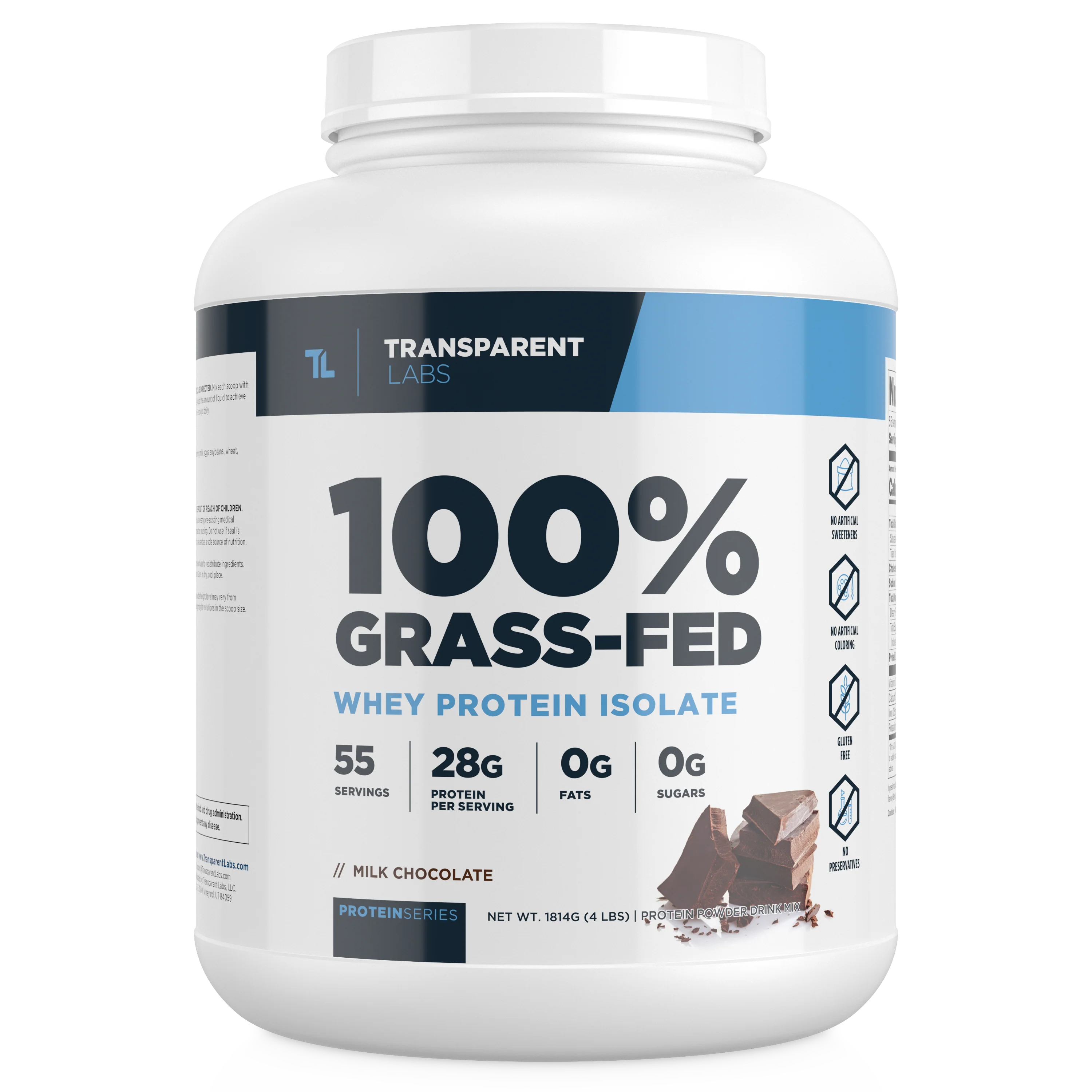 Transparent Labs 100% Grass-Fed Whey Protein Isolate 4lbs (Milk Chocolate)