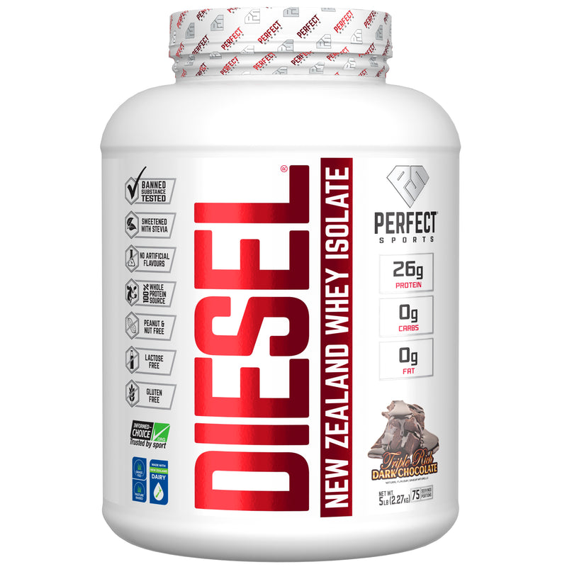 Load image into Gallery viewer, Perfect Sports DIESEL New Zealand Whey Protein Isolate 5lbs (Triple Rich Dark Chocolate)
