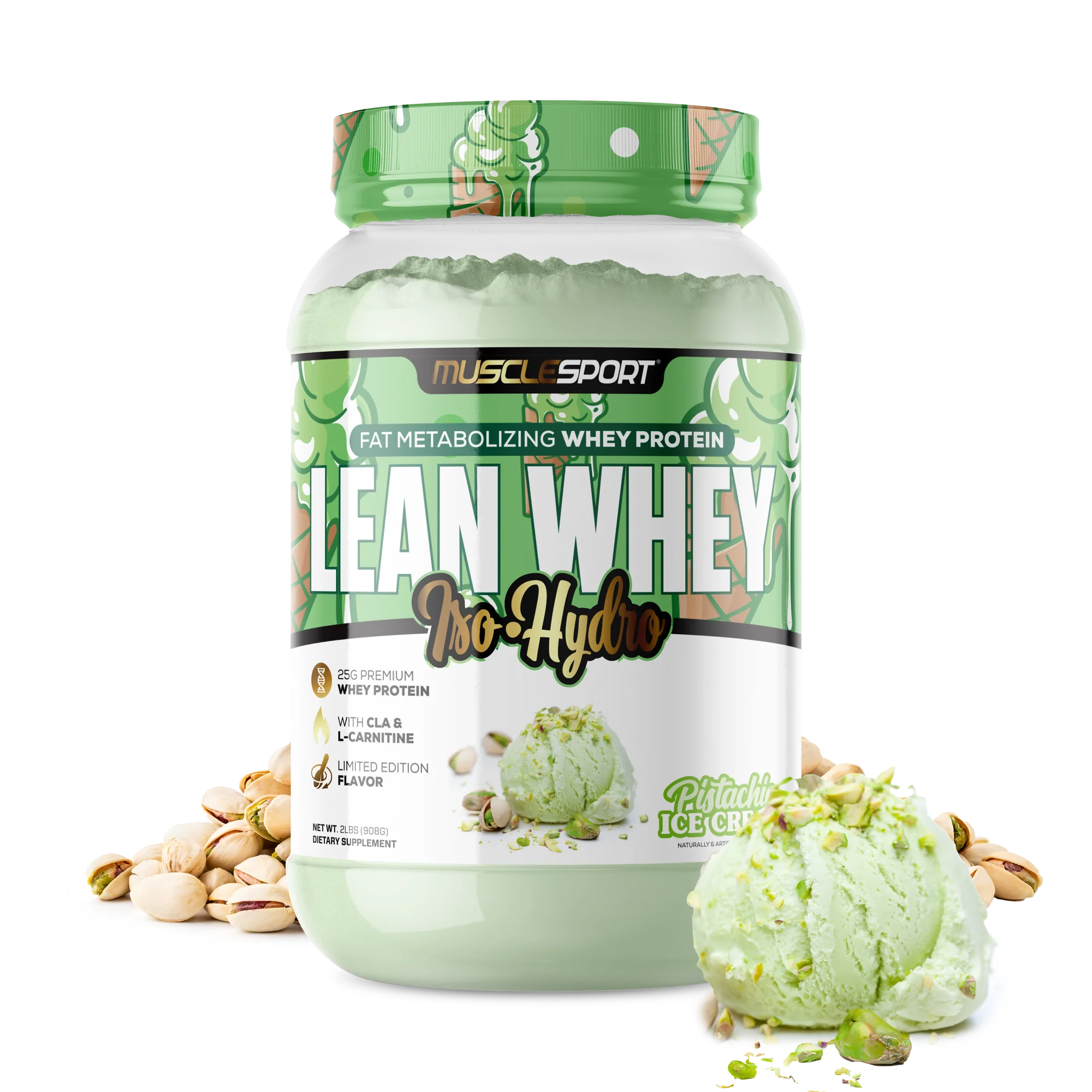 Muscle Sport Lean Whey Iso-Hydro 2lbs (Pistachio)