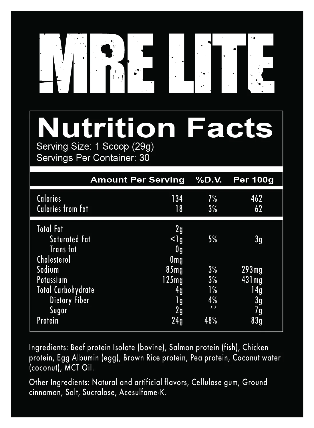 Redcon1 MRE Lite 1.92lbs 30 Servings (Cookies & Cream)