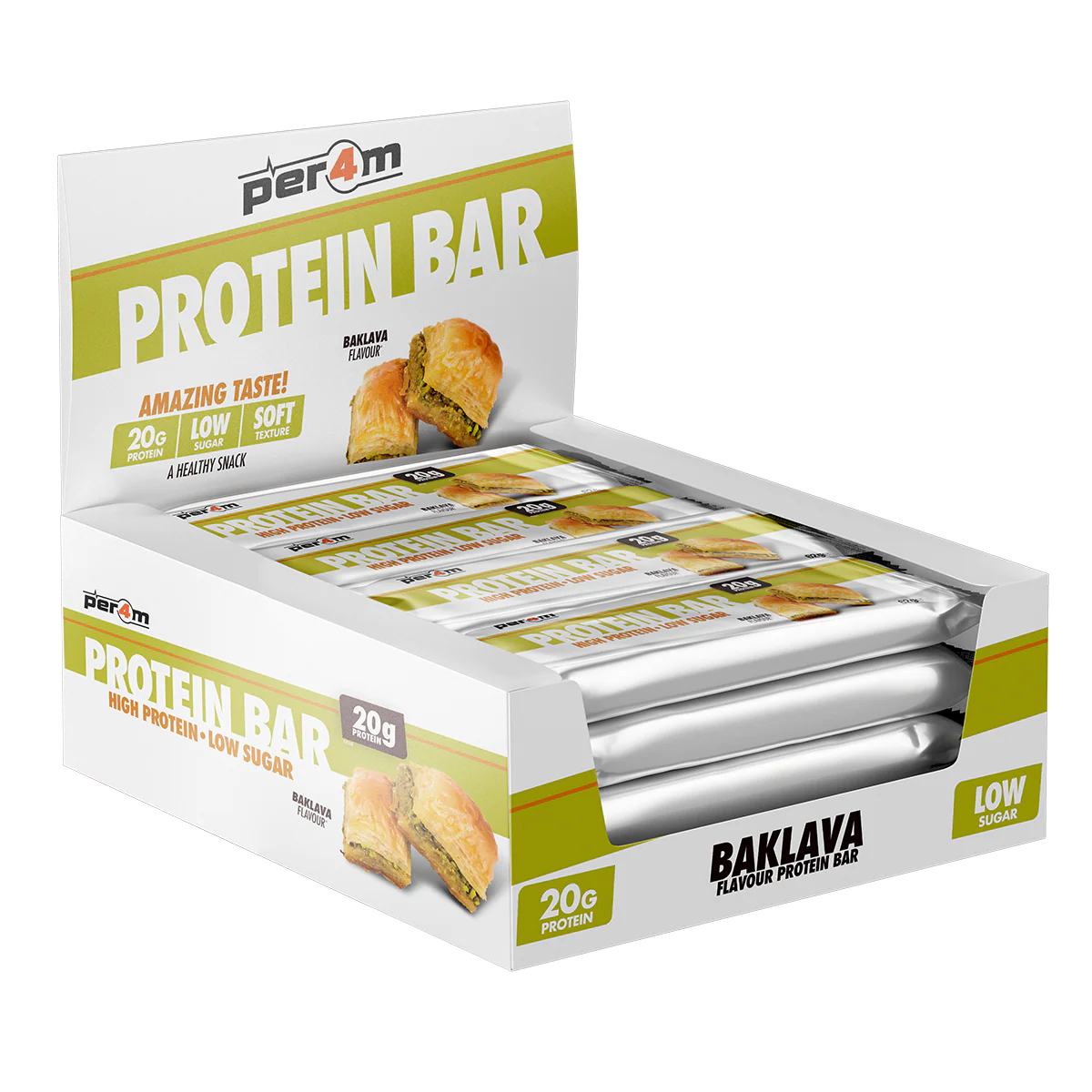 Box of Per4m Nutrition Protein Bars (Baklava)