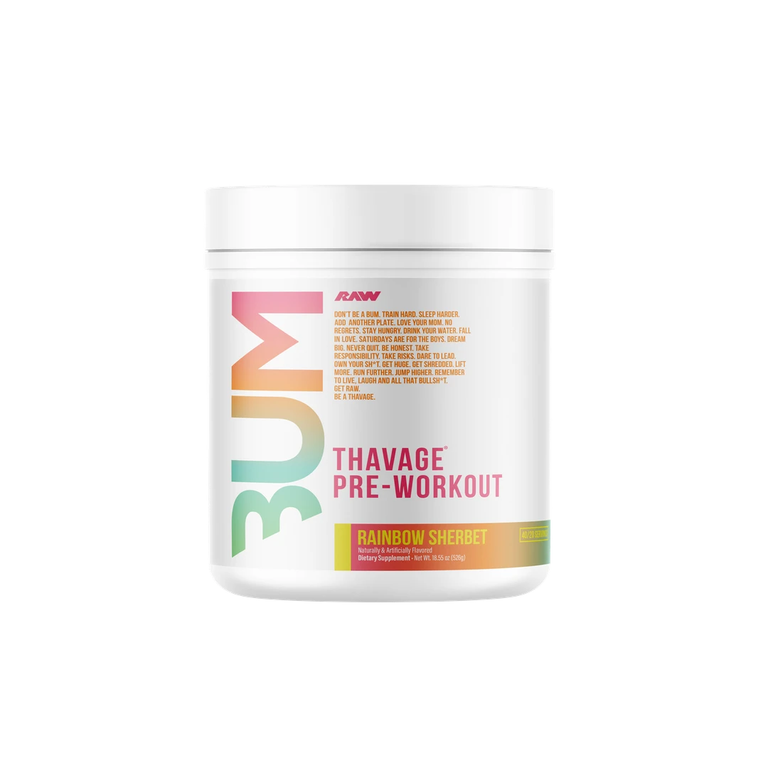 RAW CBUM Thavage Pre-Workout (Rainbow Sherbet)