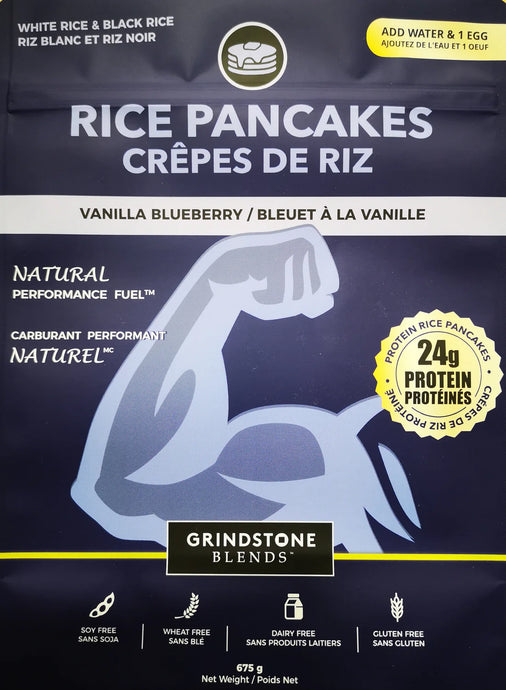 Grindstone Blends Hot Cereal- Vanilla-blueberry Protein Pancakes