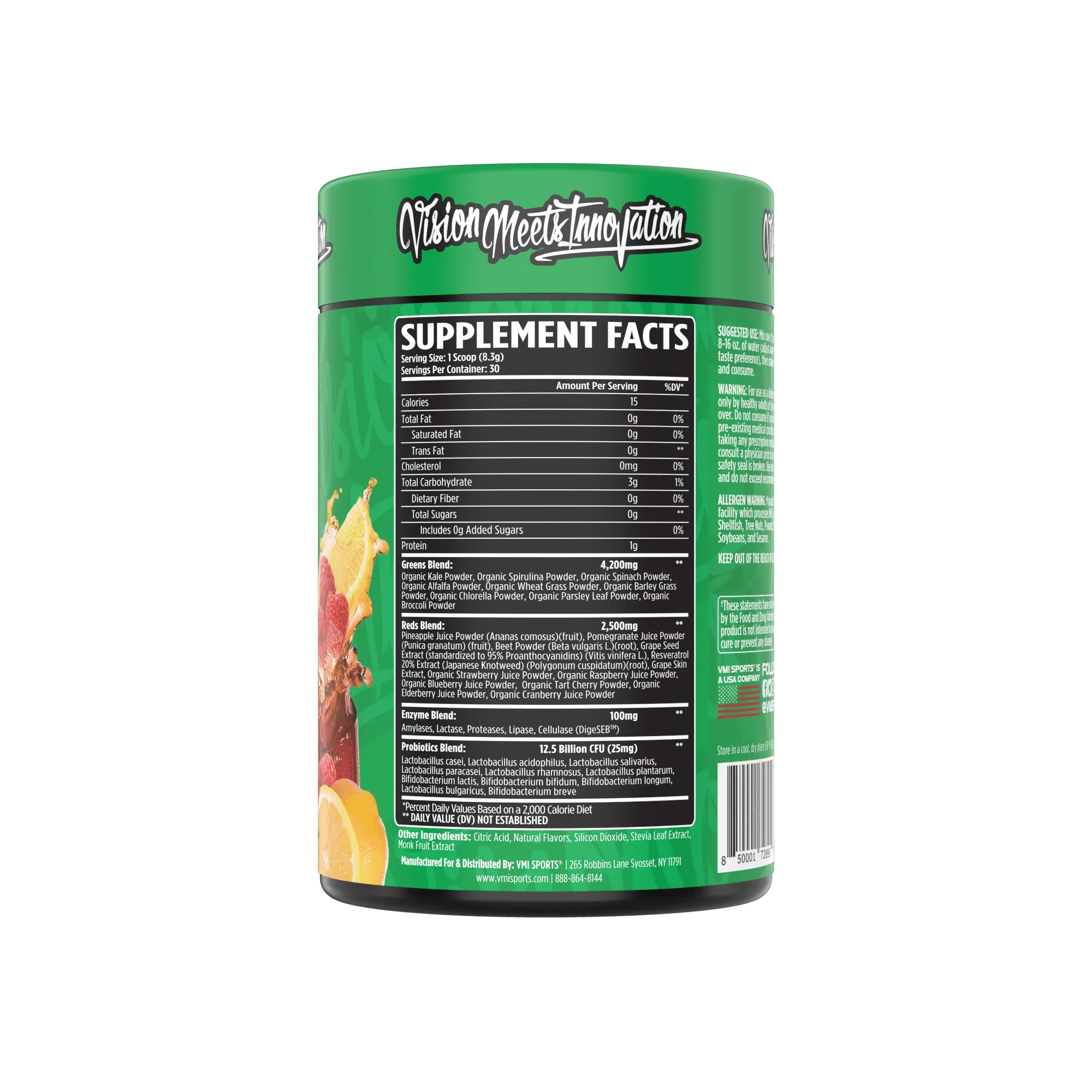 VMI All Natural Greens + Reds Superfoods 30 Servings (Strawberry Kiwi)