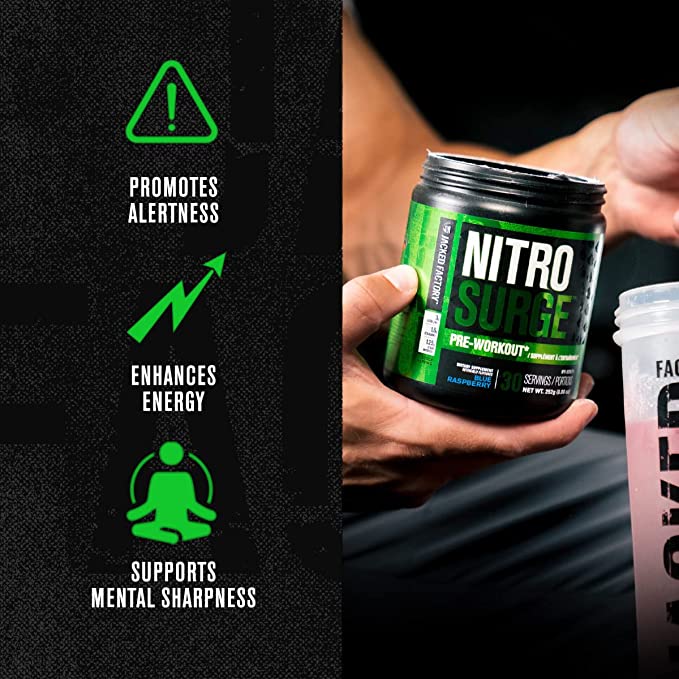 Jacked Factory NitroSurge Pre Workout 30 Servings (Arctic White)