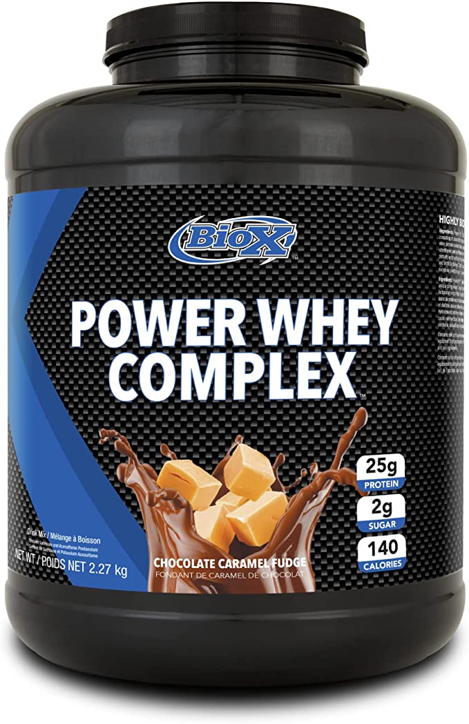 Load image into Gallery viewer, BioX Power Whey Complex Protein 2.27kg (Chocolate Caramel Fudge)
