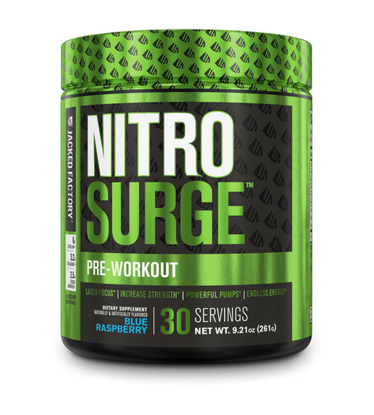 Jacked Factory NitroSurge Pre Workout 30 Servings (Blue Raspberry)