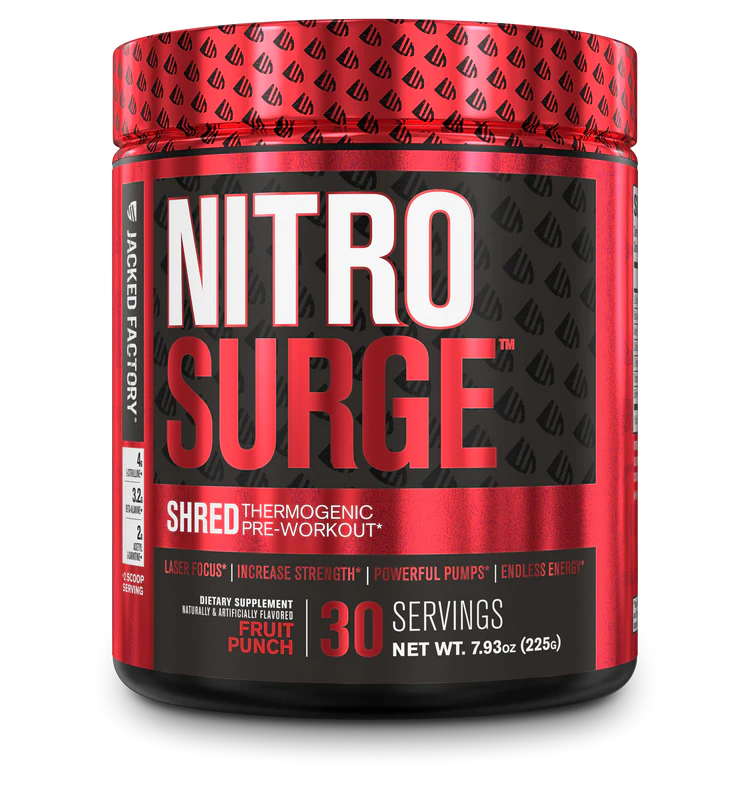 Jacked Factory NitroSurge Shred Pre Workout 30 Servings (Fruit Punch)