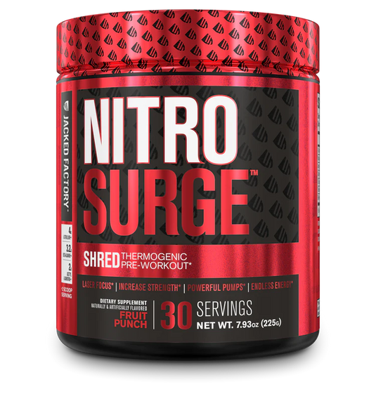 Jacked Factory NitroSurge Shred Pre Workout 30 Servings (Fruit Punch)