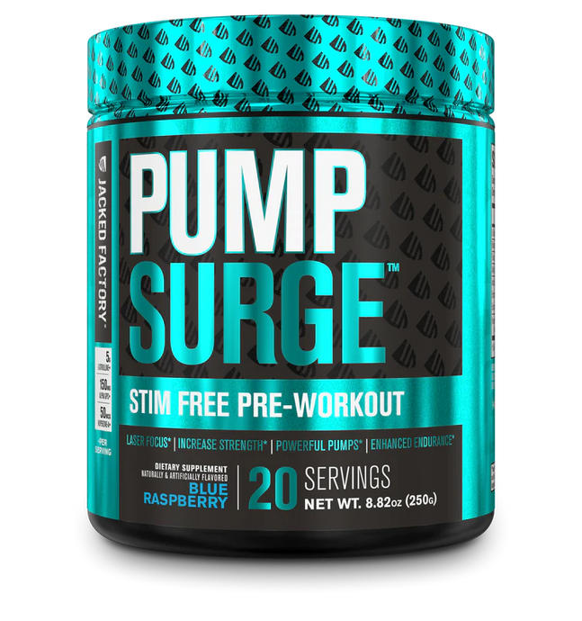 Jacked Factory PumpSurge Pre Workout 20 Servings (Blue Raspberry)